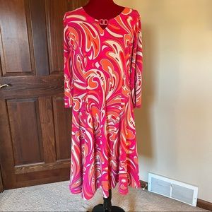 Susan Graver Liquid Knit dress with enamel detail